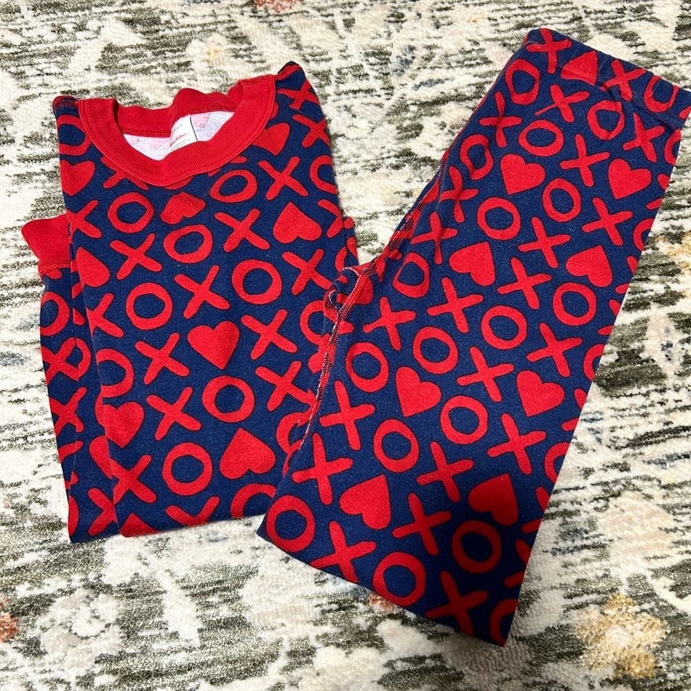 Hanna Andersson Red and Navy XO Kids Pajamas